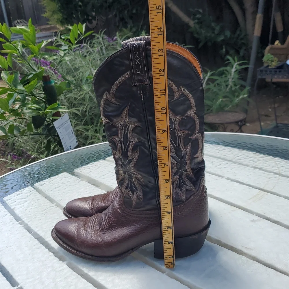 Tony Lama Vintage Gold Label Shark Skin Boots Men's Size 8.5 D. GUC Style# 8809